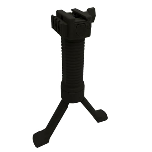 HOUSON Frontgriff Bipod,Ergonomischer Frontgriff Bipod Shooting Bipod Picatinny Stand mit ausziehbaren Beinen Vordergriff für Armbrust, Zubehör, Anbauteil Schwarz