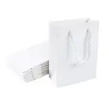 nbeads 10 Stück Weiß Papier Geschenktüten, Papier Einkaufstasche Rechteckige Kraftpapier Geschenktüten Papiertüten mit Griffen Für Geburtstagsgeschenke Hochzeits Partyfeiern, 12x16x5.7 cm