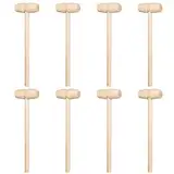 HOTMNTY Mini DIY Holzhammer,Holz Krabben Hammer,Holzhammer Werkzeug,Mini Holzhammer,Mallet Stampfen Spielzeug Schlagen,Hammer Spielzeug Pädagogisches Spielzeug für Jungen Mädchen Kinder,8 Stücke