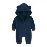 Generisch Ballett Trikot Mädchen Hellblau Langarm Bogen Einfarbig Harness Außerhalb Body Strampler Overall Kleidung Baby Neugeboren Mädchen (Navy, 6-12 Months)