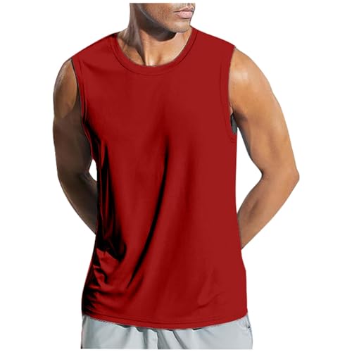 FASLOLSDP Tanktop Herren Einfabig, Tankshirts Herren, Athletic Muskelshirt Unterhemd FüR Training Gym Fitness & Bodybuilding Valueweight Athletic TräGershirts GrößEn ÜBergrößEn Tee Top Achselshirts