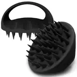 Ithyes 38 Finger vergrößerter Kopfmassage-Bürste, Silikon-Kopfhautmassagebürste, Scalp Massager Shampoo-Bürste, Massagebürste Haare, Hair Massager Scalp for Frauen, Männer, Haustiere,1 Stück (Schwarz)