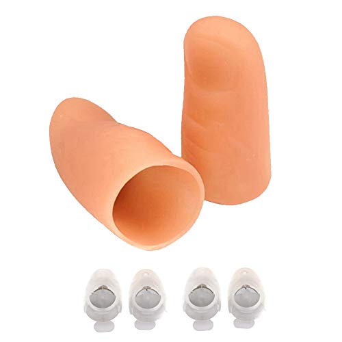 LED Finger Lampe (2 Packs / 4PCS) Daumen Licht + Nagel durch Finger mit Verband, Magie leuchten Finger Zaubertrick, gefälschter Finger, Streich Spielzeug Werkzeug für Halloween