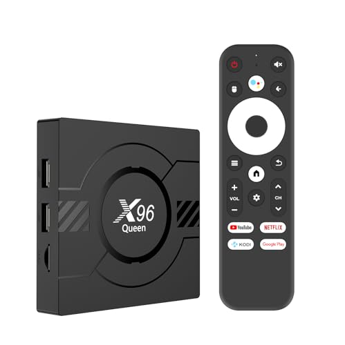 Puersit Android 10.0 TV Box, X96 Queen, Allwinner H313 Quad Core Arm Cortex A53, 2GB RAM 8GB ROM Smart TV Box, Soporte 4K 3D HDR, 2.4G/5.8G WiFi,BT5.0 Remote Control