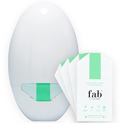 Fab Little Bag Spendereinheit für Hygienebeutel + Nachfüllpackung mit 100 Beuteln - Für Büros, Hotels, öffentliche Toiletten, Fitnessstudios (1 x Spender, 100 x Nachfüllbeutel)