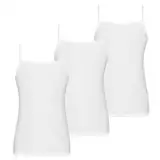 AUYAO Mädchen Unterhemd 3 Stück Tank Top Hemdchen Mädchen Kinder Armellos Spaghettiträger Träger Top Weiß Crop Tanktops Girl Unterwäsche Unterhemd Base Tshirts Unterhemden Tops Camis für Mädchen (150)