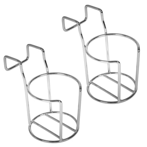 MARINEO Strandkorb Getränkehalter Flaschenhalter Becherhalter Halter für Strandkörbe - für Gläser, Becher, Tassen, Flaschen - rostfreier Edelstahl, 2 Stück