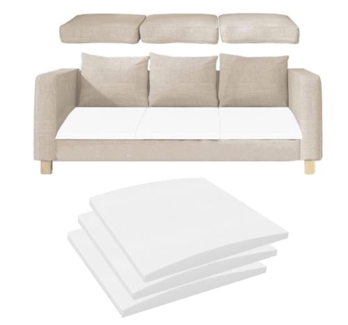 Lichi Sofakissenstütze, Sofa-Reparaturschaum, Couchkissen-Unterstützung für schlaffen Sitz, hochdichter Schaumstoff-Ersatz-Sofakissen, Reparatur, 50 x 50 cm (3)