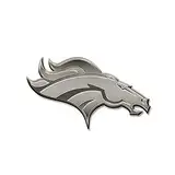 Rico Industries NFL Denver Broncos Antik Auto Emblem Antik Nickel Auto Emblem für Auto LKW SUV