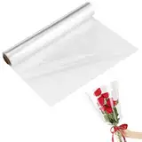 3 Mil Dicke Klare Cellophanfolie,86CM x 30M Klare Cellophan Rolle,Transparent Geschenkfolie Groß,Für Blumen, Geschenkkorbverpackungen, Geschenkverpackungen (Zusammengeklappt 43 cm)