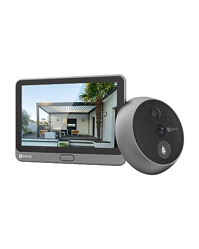 EZVIZ WLAN Türklingel mit 166° Weitwinkel und PIR-Sensor, 2MP Türspion Kamera mit 4,3 Zoll Farbbildschirm, 4600mAh Akku, AI Personenerkennung, Zwei-Wege-Videoanruf und Live-Ansicht verfügbar, CP4