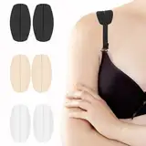 6 Stück Bh-Trägerkissen Silikon BH Trägerkissenhalter BH Trägerpolster Anti Rutsch Schulterpolster BH-Zubehör Bra Strap Pad Halter Lindert Schmerzen Schulterpolster Damen(Weiß,Hautfarben,Schwarz)