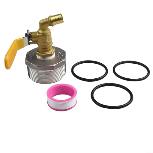 Yhenlovtt DN50 Edelstahl Ersatz Wasserhahn 2 Zoll Auslass Wasserhahn für Ton Öl Wasserbehälter mit auslaufsicherem Design und 3 O-Ring Dichtungen