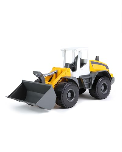 Lena 04612 Worxx Radlader Modell Liebherr L538 Litronic, ca. 48 cm, Baustellen Spielfahrzeug für Kinder ab 3 Jahre, robuster Schaufellader mit Griff und funktionstüchtiger Ladeschaufel, Gelb
