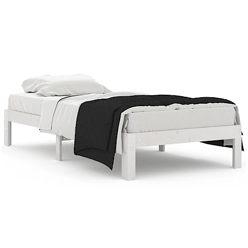 SXJEQOC Guest Bed Bettgestell Double Bed Bettrahmen - Massivholzbett Weiß 90x190 cm für Gastzimmer Jugendzimmer Schlafzimmer Balkon