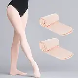 YUANJ Ballettstrumpfhose Mädchen 2er Pack Ballett Strumpfhose Kinder Tanzstrumpfhose Mädchen für Ballett Gymnastik Tanz Sport (Fleisch rosa, 7-10 Jahre alt)