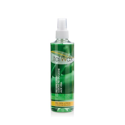 Italwax Pre Wax Pflegelotion - 250ml - Bereiten Sie die Haut auf die Haarentfernung mit Wachs vor - Aloe Vera - Geeignet für alle Hauttypen