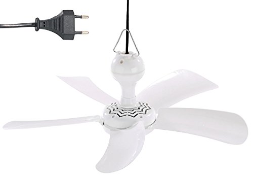 Sichler Haushaltsgeräte Mobiler Deckenventilator: Mobiler Decken-Ventilator VT-141.D mit Aufhänger, 41 cm, 9 W (Deckenventilator Langsamläufer, Ventilator Langsamläufer, Kippschalter)