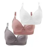 Gyaimxfu 3er Pack BH Damen ohne Bügel Push Up Baumwolle BH Set,Frauen Sexy Starker Halt Große Brüste Klassische BH Set für Damen Weich Bequemer BH Unterwäsche Bra mit verstellbarem für Alltag 1