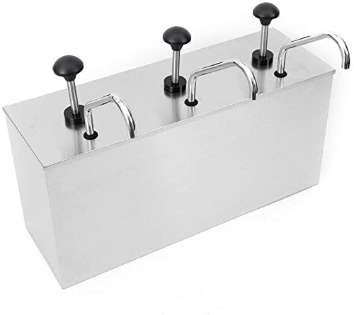 3X4L Pump SoßEnspender Dispenser Saucenspender Senf Ketchup Spender Edelstahl Pumpspender Senfspender Dosierspender Sauce für Küchen Cafeterias Hotels Restaurants etc Zur Abgabe von Sojasauce Essig
