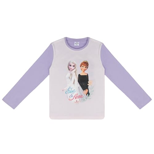 Eiskönigin Anna und ELSA Langarmshirt Pullover Shirt mit Motiv (DE/NL/SE/PL, Numerisch, 104, Regular, Flieder)