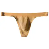 WKAYsIV Unterwäsche Herren Solide Sexy Slip Schlüpfer Unterwäsche Sexy Hosen Höschen Latex Slip (Khaki, L)