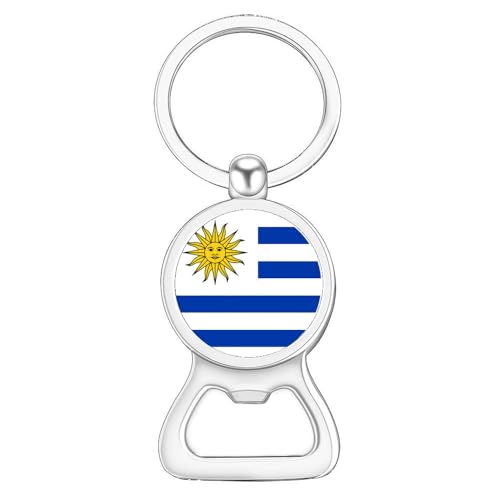 ALTCIRNMD Blaue Und Weiße Sonne Uruguay-Flagge,Taschen-Schlüsselanhänger,Kleiner Bier-Mini-Schlüsselanhänger,Flaschenöffner Für Den Täglichen Gebrauch,Zuhause,Küche,Restaurant,Kneipe,Barkeeper,Bar