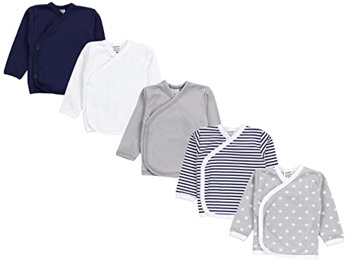 TupTam Baby Langarm Wickelshirt 5er Set aus OEKO-TEX zertifizierten Stoffen Unisex, Farbe: Junge 3, Größe: 56