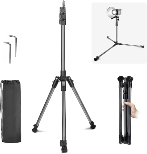 JEBUTU Lichtstativ 81-200cm verstellbar, Aluminium Lampenstativ Umkehrbares, Stabil Stativständer Licht Stativ Tragbares Beleuchtungsstativ, Light Stand für Studio Fotografie Ringlicht Blitzlicht