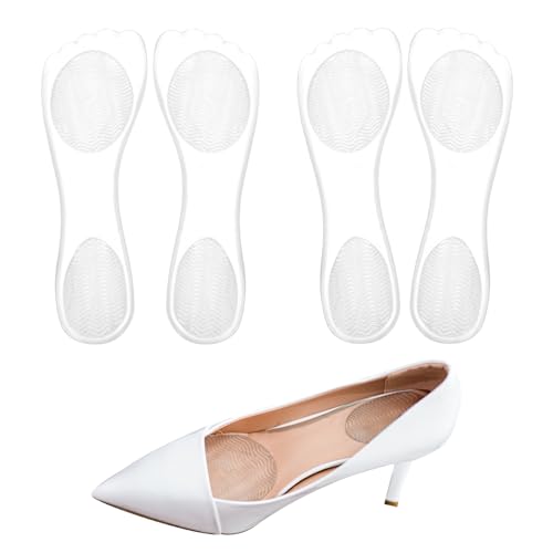 2 Paar Einlagen für High Heels, 3/4 Gel Einlegesohlen für Damen Einlegesohlen für Anzugschuhe Bequeme Einlegesohlen für High Heels Sandalen Flache Stiefel Pumps (Transparent)