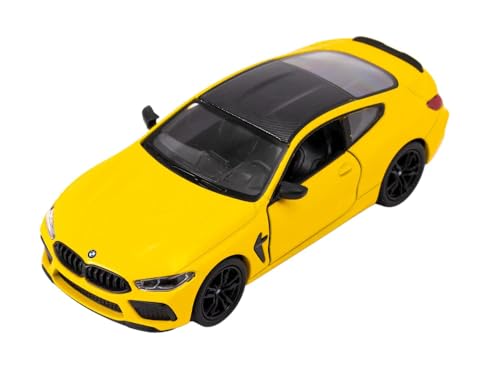 Easy Toys Modellauto kompatibel mit BMW M8 Competition Coupé. Maßstabsgetreues Spielzeugauto mit zu öffnenden Türen. Automodellierung. (Gelb)