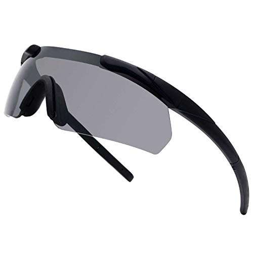 SPOSUNE Outdoor Tactical Brille mit 3 Austauschbaren Gläsern, Schlagfestigkeit Schießbrillen, Unisex-Schutzbrille Anti-Fog UV400 Augenschutz Sonnenbrille für die Jagd Radfahren Fahren