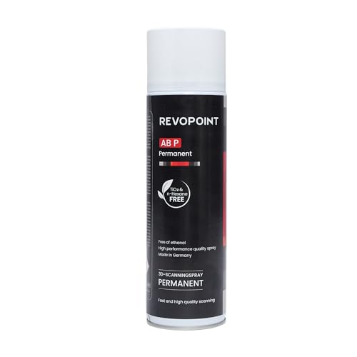 Revopoint 3D Scanning Spray für 3D-Scanner, für Reflektierende, Transparente, Schwarze oder stark strukturierte Oberflächen, Halbpermanent bis zum Abwischen, 500 ml, AB-P