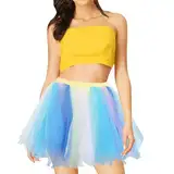 Generisch Damen Tütü Erwachsene Teenager Tutu Party Ballett Tanzen Fancy Dress Halloween Kostüm Clown Kostüm Damen Tütü Schwarz Damen Tüllrock Weiß Lang Glitzer