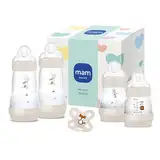 MAM Easy Start Anti-Colic Neugeborenen-Set | 0+ Mon | Babyflaschen Geschenk-Set | 94% Akzeptanz | 96% Hebammen-Empfehlung | 80% weniger Koliken | 4 Trinkflaschen & 1 Original Start Schnuller | beige