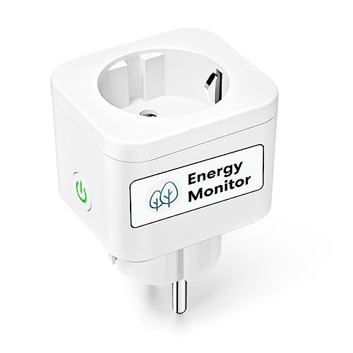Meross WLAN Steckdose mit Strommessung, Stromerzeugung messen für Balkonkraftwerk, 16A Bluetooth Smart Steckdose funktioniert mit Alexa, Google Home, Smart Plug mit Sprach- und Fernsteuerung, 1 Stück