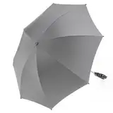 Zamboo Universal Sonnenschirm UV 50+ für Kinderwagen & Buggy | flexibler Sonnenschutz mit 73 cm Durchmesser, einfach montierbar auf Rund- und Ovalrohre - Grau