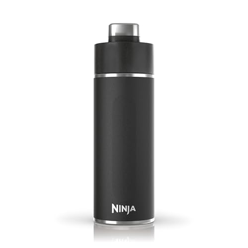 Ninja Thirsti Wasserflasche/Thermobecher to go, 700ml, auslaufsicherer Deckel, für kohlensäurehaltige, heiße & kalte Getränke, dreifach isolierter Travel Mug, Edelstahlflasche, Schwarz, DW2401EUUKBK