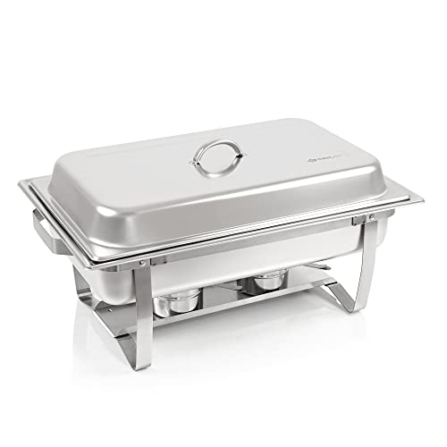 Mahlzeit Chafing Dish | Edelstahl Warmhaltebehälter | Speisenwärmer | Wärmebehälter | Rechaud für Catering, Buffet und Party (Lille (1x 1/1 GN-Behälter))