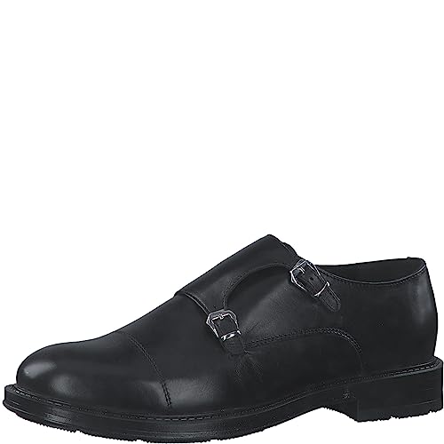 MARCO TOZZI by Guido Maria Kretschmer Herren Anzugschuhe Double Monkstraps aus Leder mit Schnallen, Schwarz (Black), 43