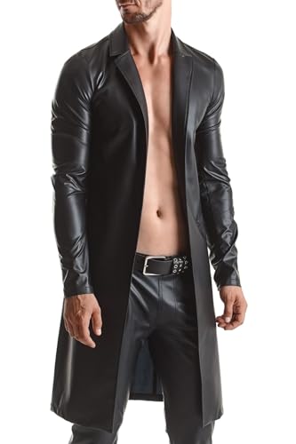 Manteau long wetlook Sergio - Regnes - XL - Noir
