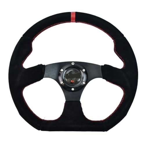 Sportlenkrad,Drifting Steering Wheel,Lenkrad Universal-Autolenkrad, 320 mm, Lenkrad mit 40 mm tiefer, Flacher Halterung