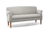 CAVADORE 3-Sitzer Küchensofa Malm, Sitzbank für Küche oder Esszimmer inkl. Armteilverstellung, Leichte Fleckenentfernung dank Soft Clean, 182 x 97 x 78, Flachgewebe: hellgrau