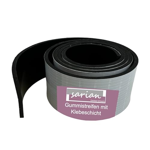 sarian® Gummistreifen selbstklebend 1000x40x3mm NR/SBR 65 Shore einseitige Klebeschicht Splitterschutz