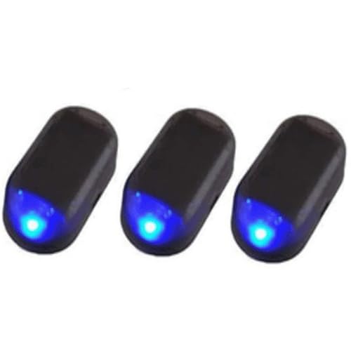 Auto-Alarm-LED-Licht, Alarmanlage Auto Attrappe Solar Power,Dummy-Alarm-LED-Lichter, Simuliertes Diebstahlsicherungslicht, Gefälschte Lampe Mit USB-Anschluss Für Die Meisten Autos Blau Rot