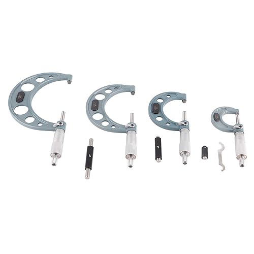 Fdit Hohe Genauigkeit Imperial Mikrometermikrometer Außendurchmesser Meet Tool mit Schlüssel - Genaue Lektüre, Ausgezeichnete Handwerkskunst und Klare Laserschale - für Precision Engineering (4PCS)