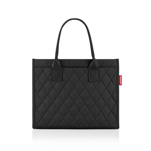 reisenthel daily shopper rhombus black – Moderner, geradliniger Shopper für jeden Anlass - praktische Handtasche, groß genug für Ihre Einkäufe und Ihre Alltagsgegenstände
