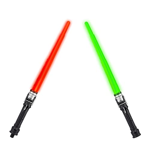 2 Stück Laserschwert Kinder,Duell Lichtschwerter,7 Farben Lichtschwert und Soundeffekten，Laserschwert Duell，Star Wars Lichtschwert，Cosplay Spielzeug für Kinder Geschenk