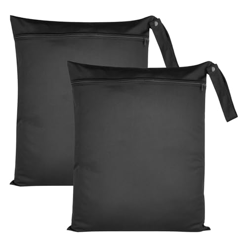 Svalor 2 Stück Nasstasche,40 cm x 50 cm Wetbag Schwimmsachen wasserdichte Wet Bag mit Reißverschluss,Wiederverwendbar Schmutzige Kleidung Tasche Organiser für Badeanzüge, Strandtuch, Sportkleidung