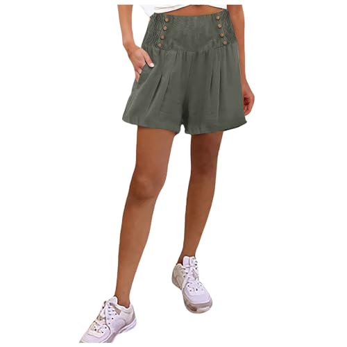 Tennis Shorts Herren Schwarz Taille weitem Bein, lässige, einfarbige Sommer-Palazzo-Hose mit Taschen Männer Cargo(Grey,M)